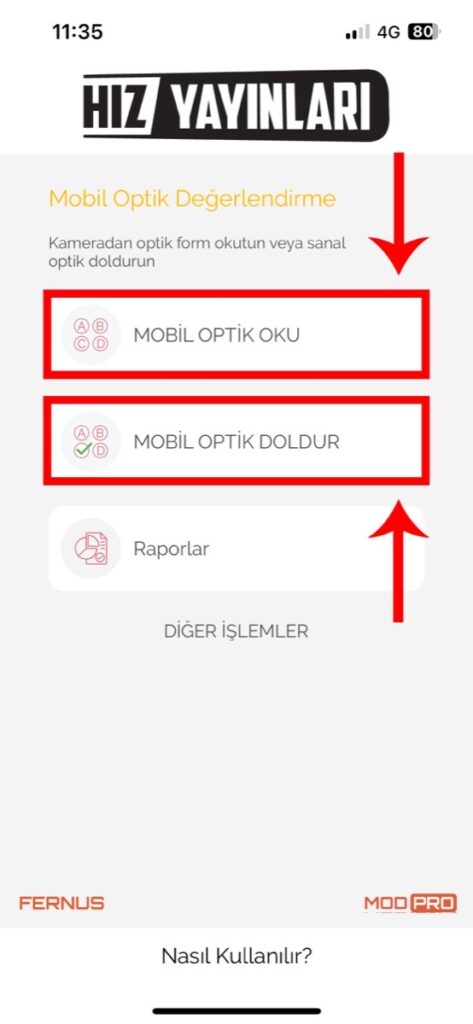 2. Adım - Optik doldurma yöntemleri