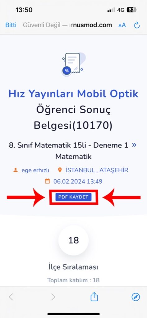 16. Adım - PDF kaydet